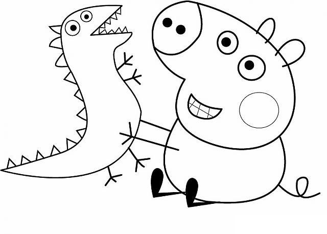 Online coloring book: George and Dino coloring page